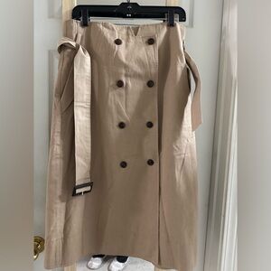 Mango Brown midi skirt NWT